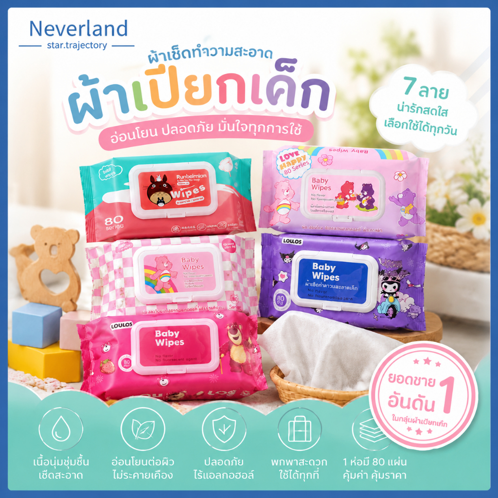 【🔥ขายดี🔥】กระดาษทิชชู่ กระดาษทำความสะอาดไม่มีแอลกอฮอล์ 1ห่อ80แผ่น สะอาด ใช้งานง่าย ไม่มีน้ำหอม