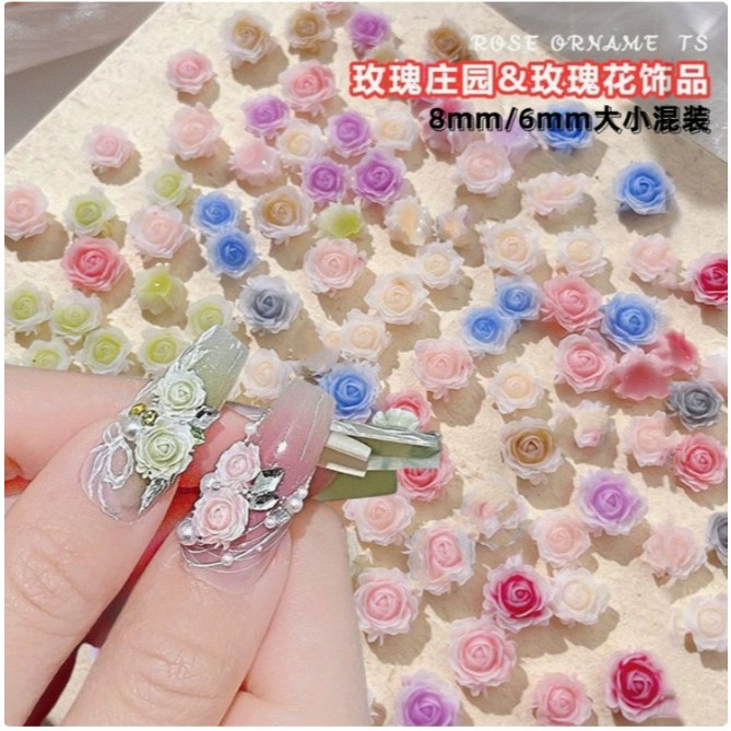 [ถุงละ 20ตัว] 🌸🌸🪷🌷ดอกไม้ตกแต่งเล็บ ดอกไม้เรซิ่น🌸🌸🪷🌷เพิ่มความหรูหราให้เล็บจ้าา
