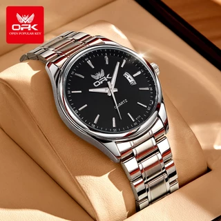 OPK นาฬิกา ผู้ชาย แฟชั่น watch 100% แท้ กันน้ำ สแตนเลส สายนาฬิกา ควอตซ์ 6010
