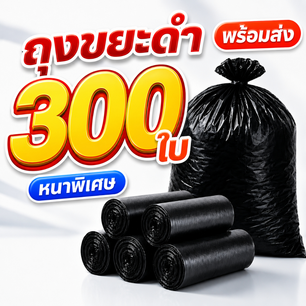 ถุงขยะสีดำ  15 kg มีหลายขนาดให้เลือก คุณภาพดี หนาเหนียว
