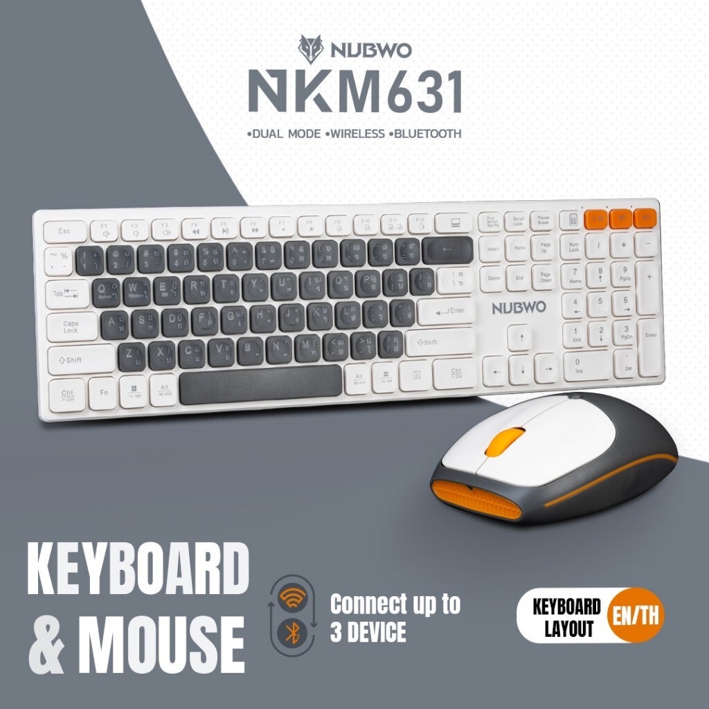 COMBO SET WIRELESS NUBWO NKM631 WHITE