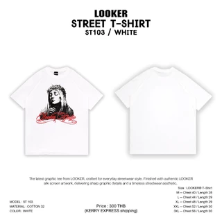 เสื้อยืดแขนสั้นสกรีนสไตล์สตรีท (V.2) LOOKER - STREET T-SHIRT