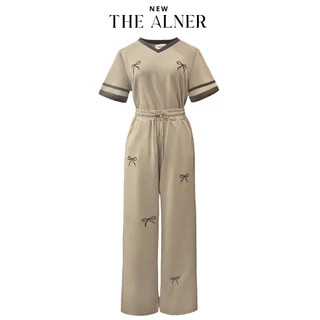 ชุดเซตวอร์มปักโบว์ กางเกงขายาว Thealner (ดิอัลเนอร์) AN810