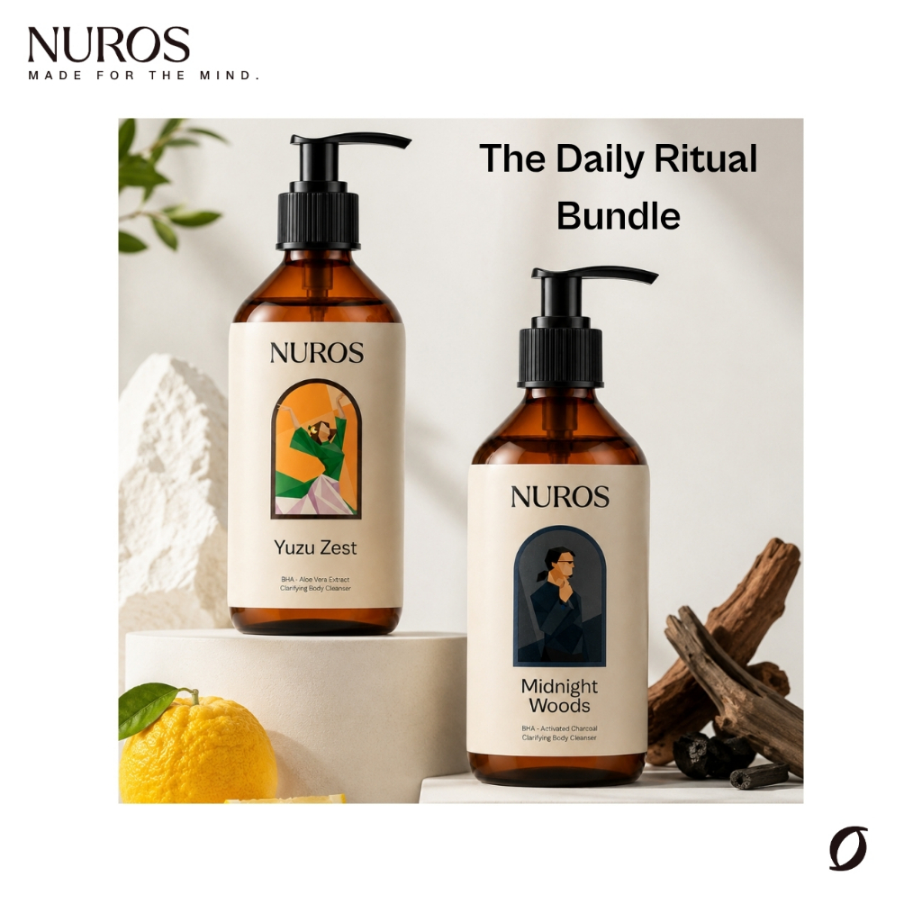 [BUNDLE] NUROS The Daily Ritual Set 400ml x 2 เซ็ตเจลอาบน้ำ 2 กลิ่น Yuzu Zest + Midnight Woods
