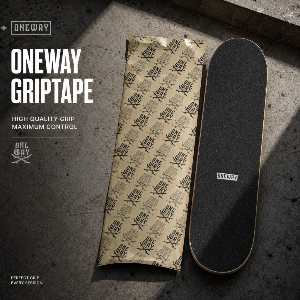 ONEWAY GRIPTAPE LOGO BLACK 9 x 33" | กริปเทปสเก็ตบอร์ด [สินค้าพร้อมส่ง]