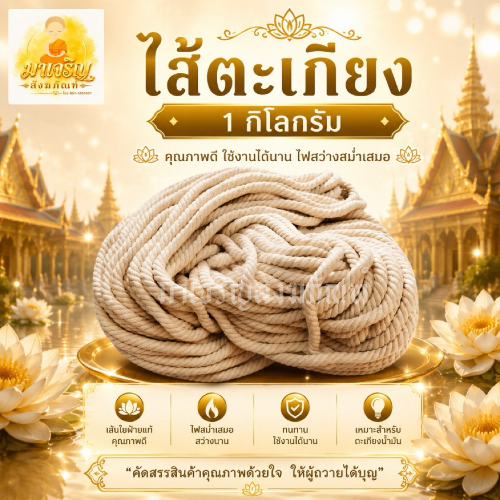 ไส้ตะเกียง ไส้ตะเกียงน้ำมัน (1 กิโลกรัม)