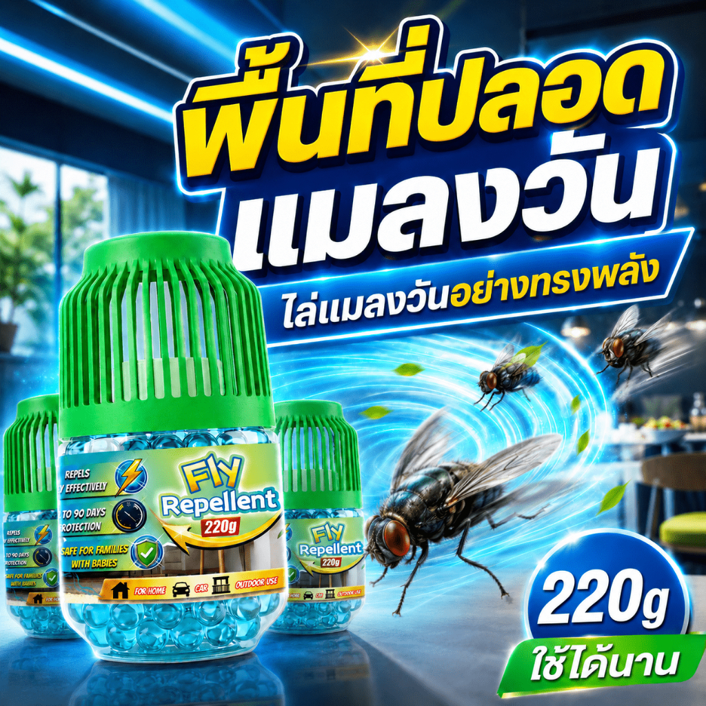 🪰ทั้งบ้านไร้ยุงและแมลงวัน🪰ไล่แมลงวัน ไล่แมลงหวี่ กำจัดแมลงวัน ซื้อ 3 แถม 3 สูตรกำจัดแมลงวันโดยเฉพาะ ประสิทธิภาพสูง
