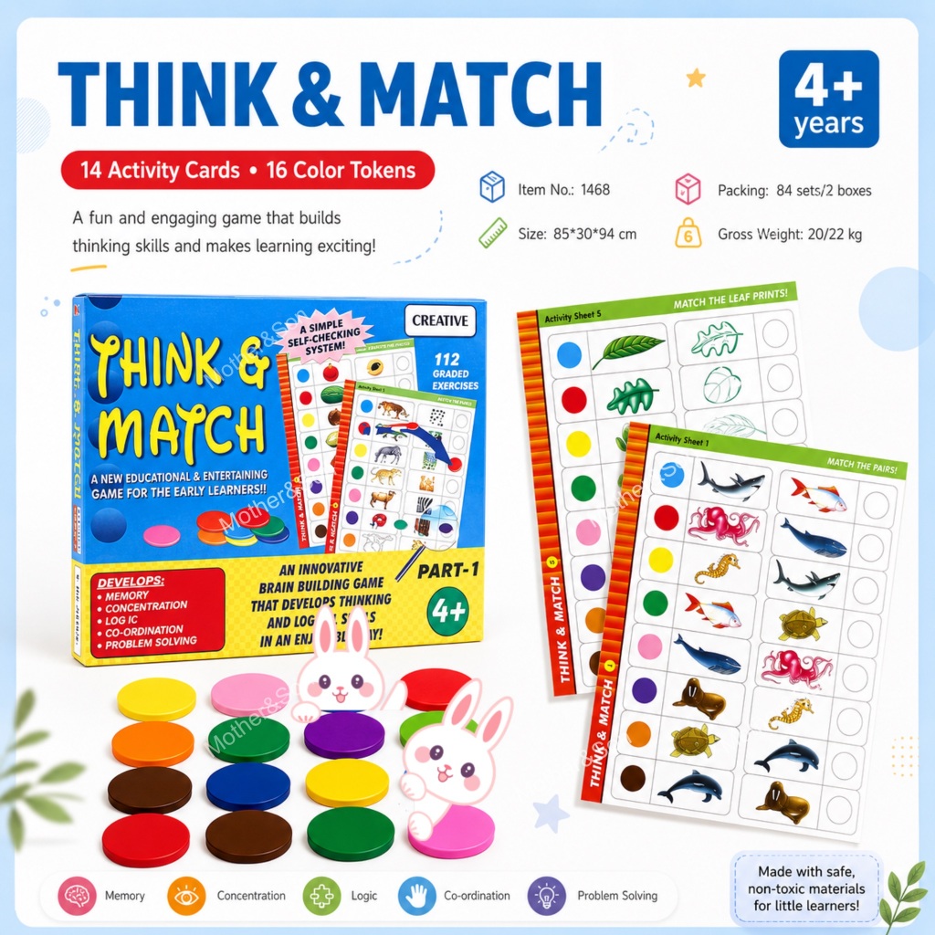 * ออกบิล (ทักแชท) ชุดโจทย์สำหรับเด็ก 3-6 ปี ฝึกทักษะ มี 2 Level แนวสาธิต Think&Match