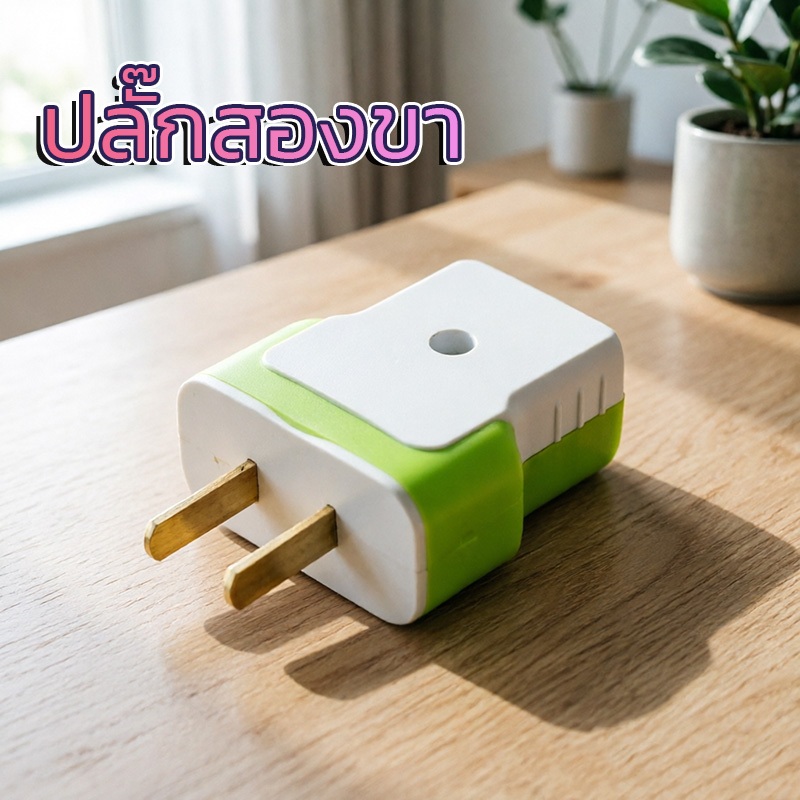2pcs ปลั๊กสองขาแปลงขา ปลั๊กอะแดปเตอร์พกพา ทนทานป้องกันไฟช็อต สำหรับใช้ในบ้าน