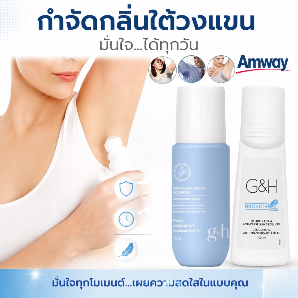ลูกกลิ้ง ระงับเหงื่อและกลิ่นกาย แอมเวย์ amway G&H Roll-On (100มล.)