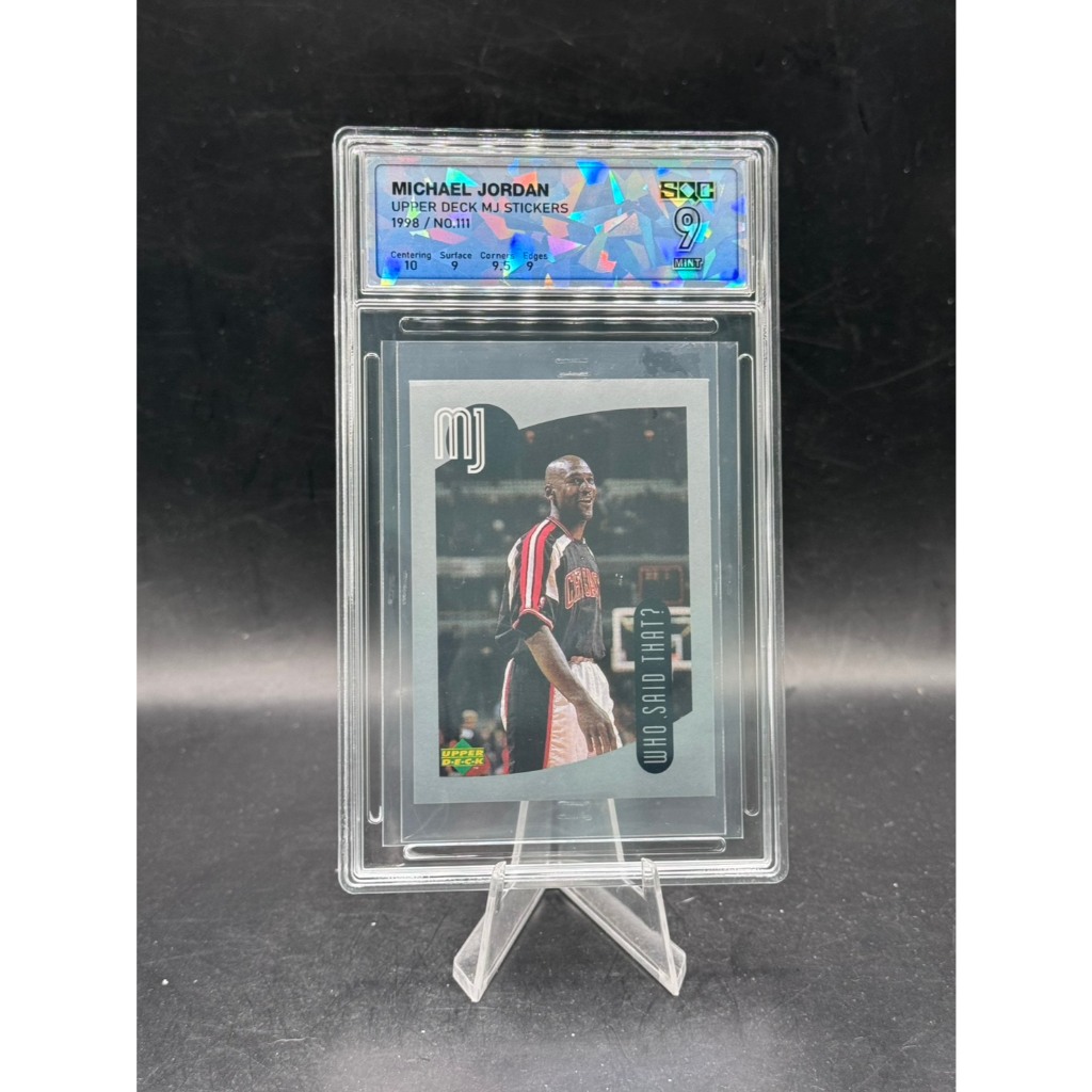 **Michael Jordan - 1998 Upper Deck "MJ Stickers" - #111 - SQC 9 Mint**