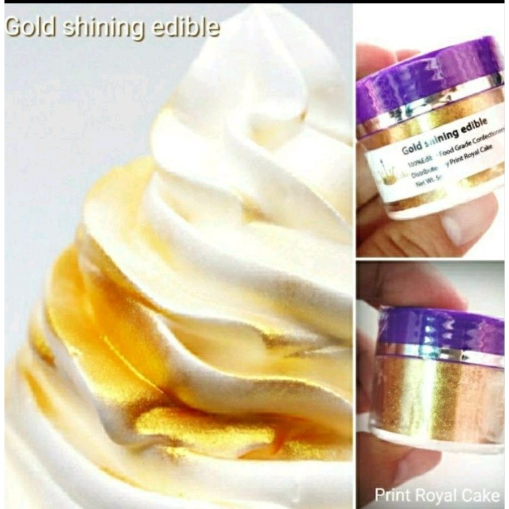 ผงทองแบบเนื้อละเอียด (สีทองแบบเงา) Gold shining