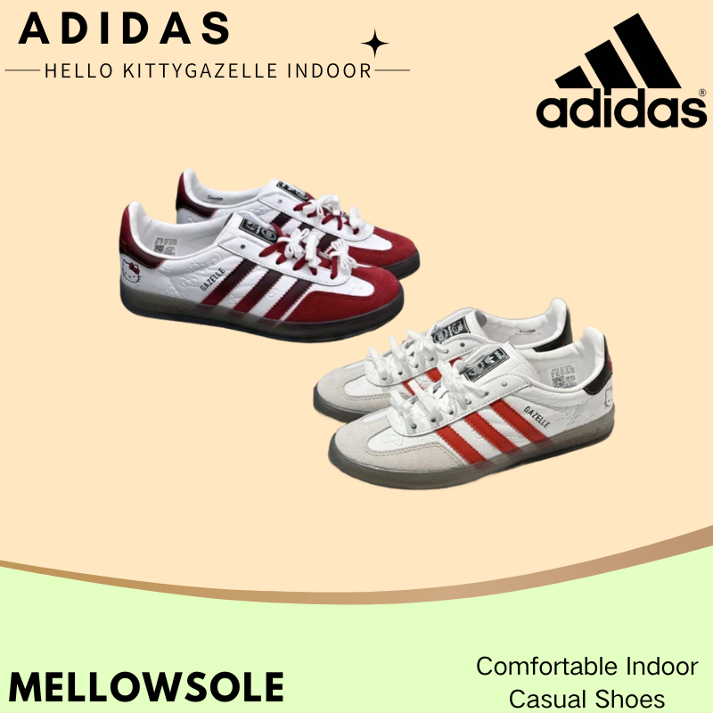 ของแท้ 100%Hello Kitty/ adidas originals GAZELLEINDOORรองเท้าลำลองใส่ในบ้าน สวมสบาย เข้าทุกชุด👟