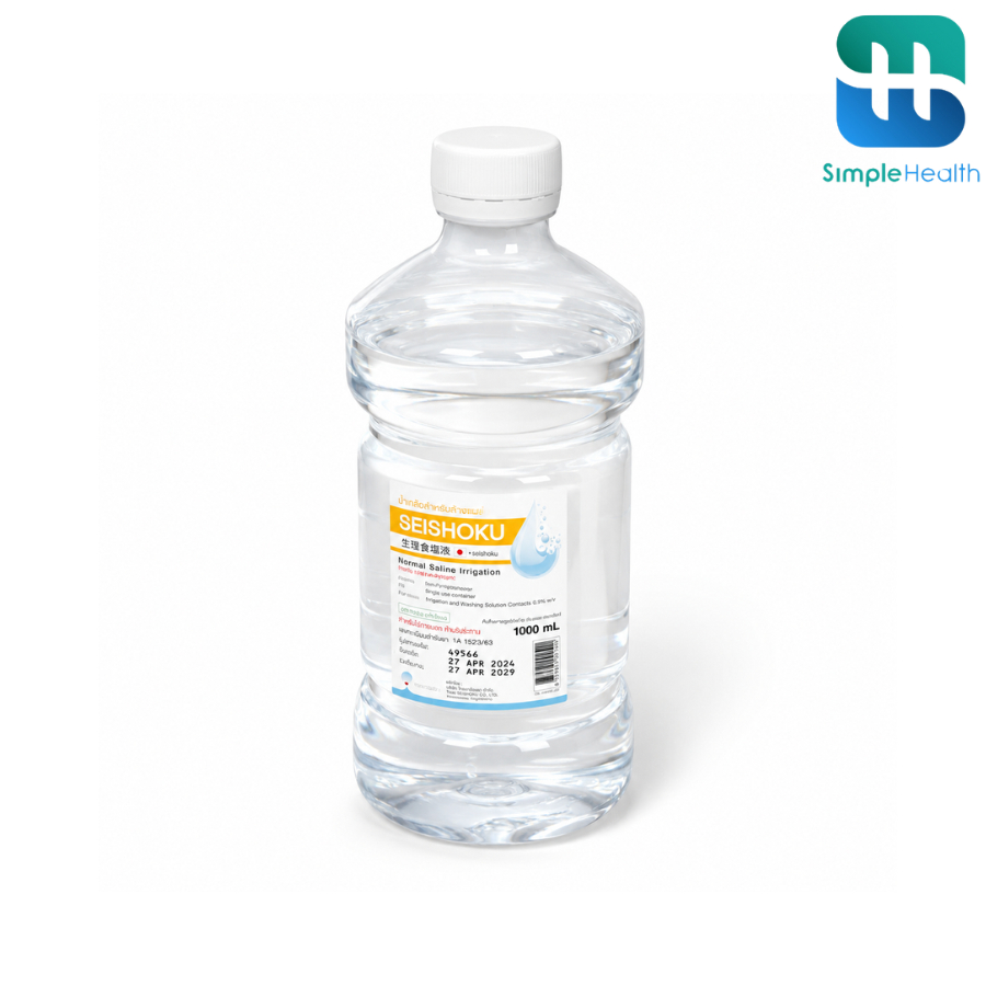 Simple Health น้ำเกลือ 150ml 1000ml น้ำเกลือล้างจมูก Otsuka Seishoku ใช้ล้างทำความสะอาดบาดแผลทั่วไป