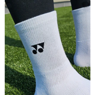 Yonex High-Quality Sports Socks for Tennis and Volleyball, Breathable Cotton Blend, White