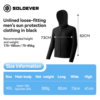 SOLOEVER เสื้อกันแดด กันยูวี UPF50+ เสื้อกันยูวี​ ระบายอากาศได้ดี แบบคู่รัก แห้งเร็ว สูงยืดหยุ่น