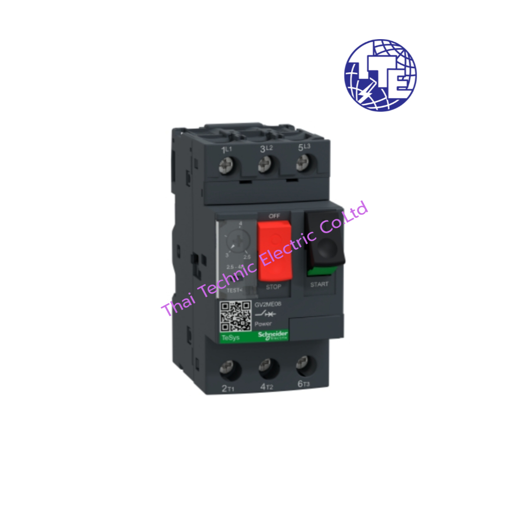 เบรกเกอร์วงจรมอเตอร์  "SCHNEIDER" GV2-ME08 2.5-4A 3P