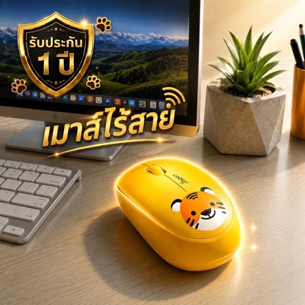 CP-T1056 เม้าส์ไร้สาย ลายการ์ตูน ส่งคละลาย รับประกัน 1 ปี