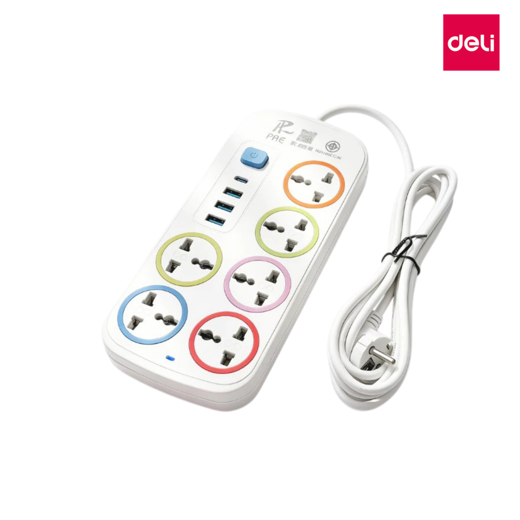 รางปลั๊กไฟusb ปลั๊กไฟ 5ช่อง power socket ปลั๊กพ่วง 2300w พร้อมช่องเสียบ usb Type c ยาว2เมตร 4เมตร Simple_office
