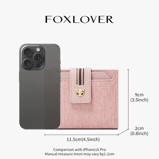 FOXLOVER กระเป๋าสตางค์สั้นผู้หญิง มีช่องใส่บัตร 11 ช่อง สามารถใส่เหรียญ บัตรธนาคาร และรูปถ่ายได้ แถมถุงของขวัญ มีให้เลือ
