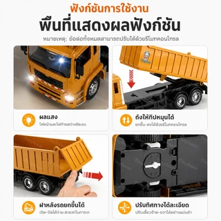 🚀TinyBear🚀 2.4G รถบรรทุกดั้มบังคับวิทยุ รถก่อสร้างบังคับ รถบังคับวิทยุ รถของเล่น ไฟและเสียง