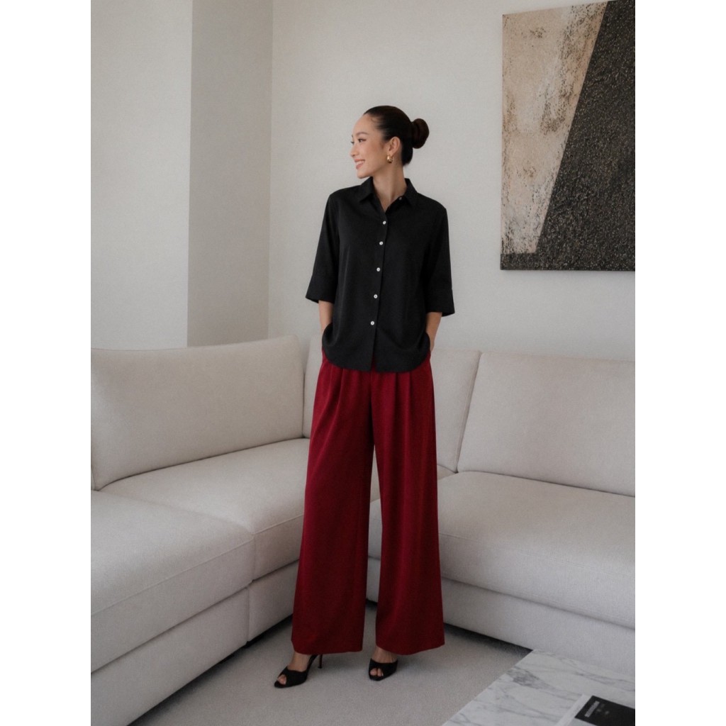 MMCHIC -  PLEAT WIDE LEG PANTS