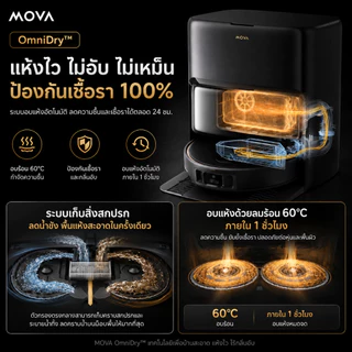[รีวิวแน่น/พร้อมส่ง] MOVA V50 Ultra Robot Vacuum Cleaner หุ่นยนต์ดูดฝุ่น ถูพื้น อัจฉริยะ แรงดูด24kPa เป่าแห้ง60℃