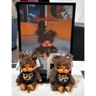 🐆🇯🇵 นำเข้าจากญี่ปุ่น Monchhichi พวงกุญแจตุ๊กตา Leopard Print ขนนุ่มฟู สายแฟต้องมี