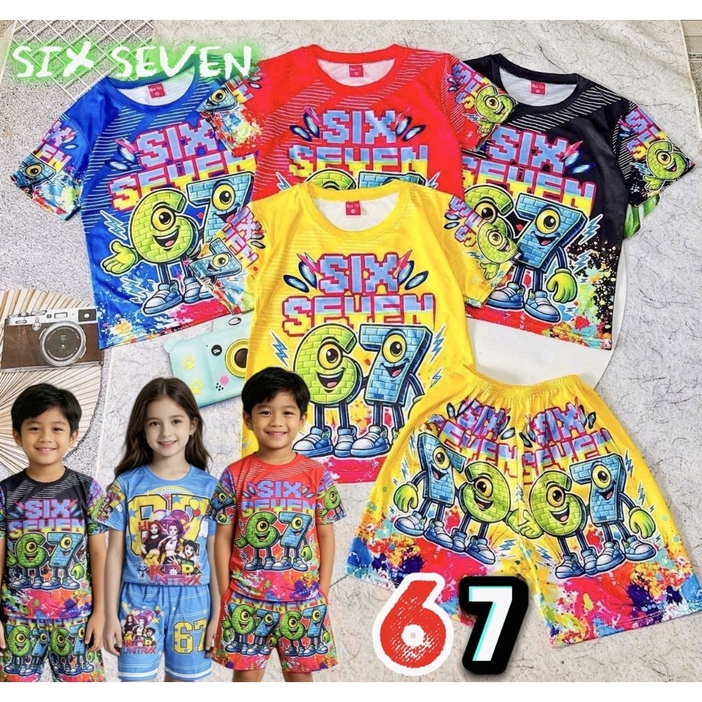 ลาย six seven 67 ผ้าไมโครไฟเบอร์นุ่ม ใส่สบาย ระบายอากาศดี