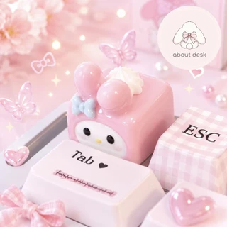 about desk | Sweet Dessert Keycap Handmade Artisan Keycap คีย์แคปเรซิ่นลายขนม คาแรกเตอร์สุดคิ้วท์ Cherry พร้อมส่งจากไทย