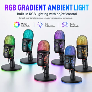 NEODIGI M930 ไมโครโฟนเกมมิ่ง ไฟ RGB Microphone ลดเสียงรบกวน ไมโครโฟนสําหรับเล่นเกม สําหรับ สตรีมมิ่ง บันทึกเสียง