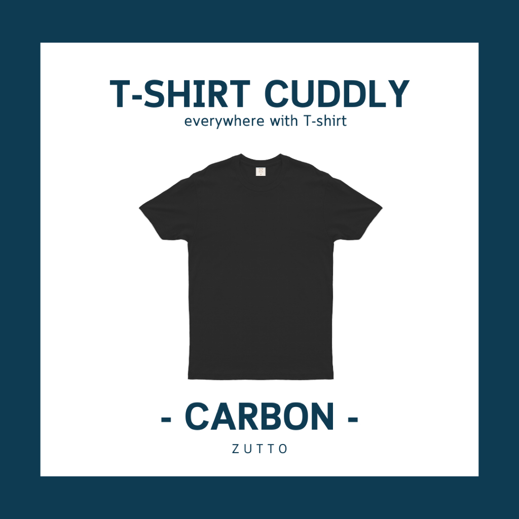 ZUTTO เสื้อยืดพรางพุงคอกลม รุ่น Cuddly ไซส์ใหญ่ เสื้อยืดสีพื้น ผ้า Supersoff เนื้อผ้าหนานุ่มพิเศษ l สีคาร์บอน