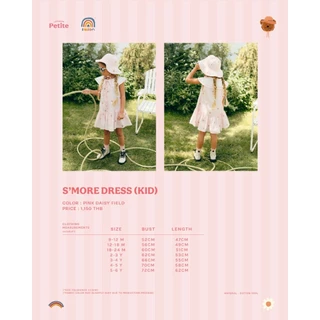lookbookpetite x saeson | s'more dress สี pink daisy field, golden daisy field