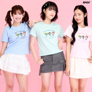 BAOJI บาโอจิ The Powerpuff Girls เสื้อยืด Baby Tees ผ้า Dry Tech แห้งไว ระบายอากาศดี มีทั้งหมด 4 ลาย
