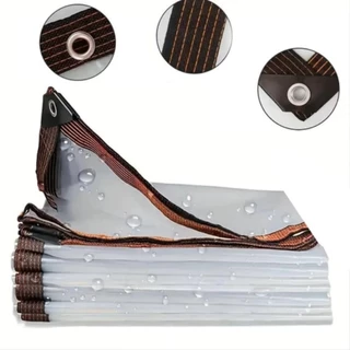 PE PVC ผ้าใบใส หนาพิเศษ ไซโกญี่ปุ่น กันน้ำกันฝน 100% โปร่งแสง เหมาะสำหรับ ระเบียง ห้องนอน ที่จอดรถ โรงเรือน ขนาด 2x2 3x5
