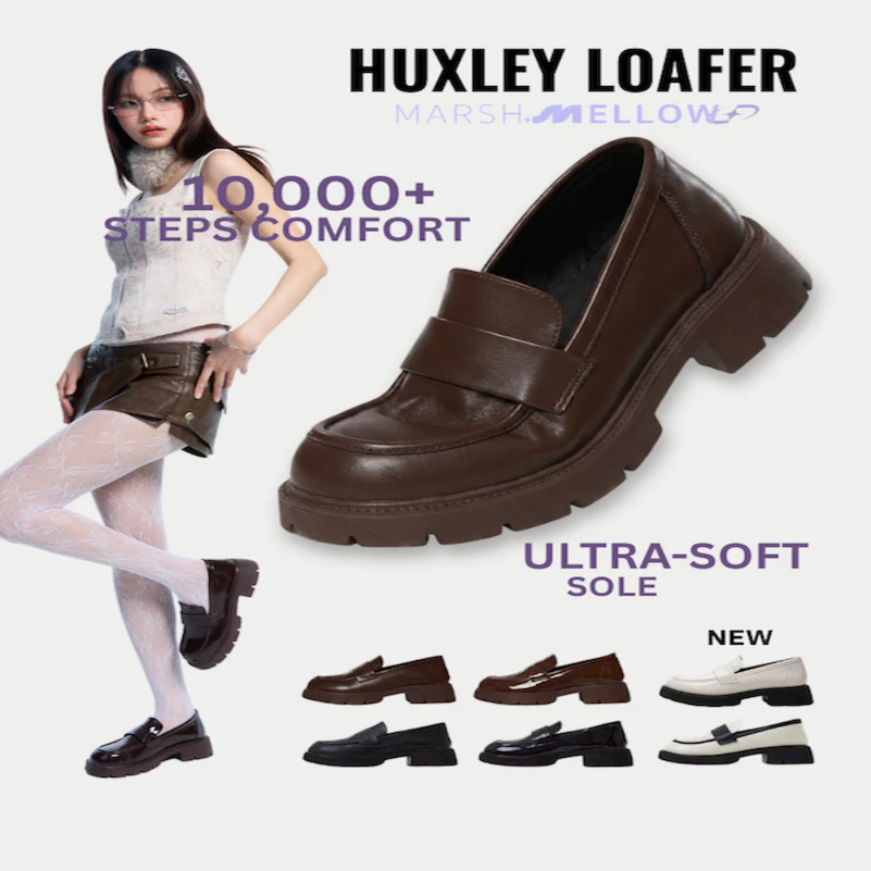HUXLEY - MARSHMELLOW รองเท้า LOAFER รองเท้าโลฟเฟอร์ รองเท้าคัทชู หุ้มหัว พื้นน้องนิ่มมากกก