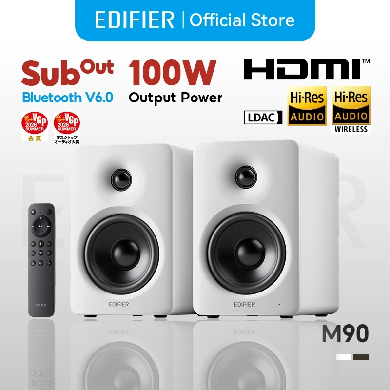 EDIFIER M90 ลำโพง Hi-Res Audio 100W RMS รองรับ LDAC Bluetooth 6.0 HDMI eARC