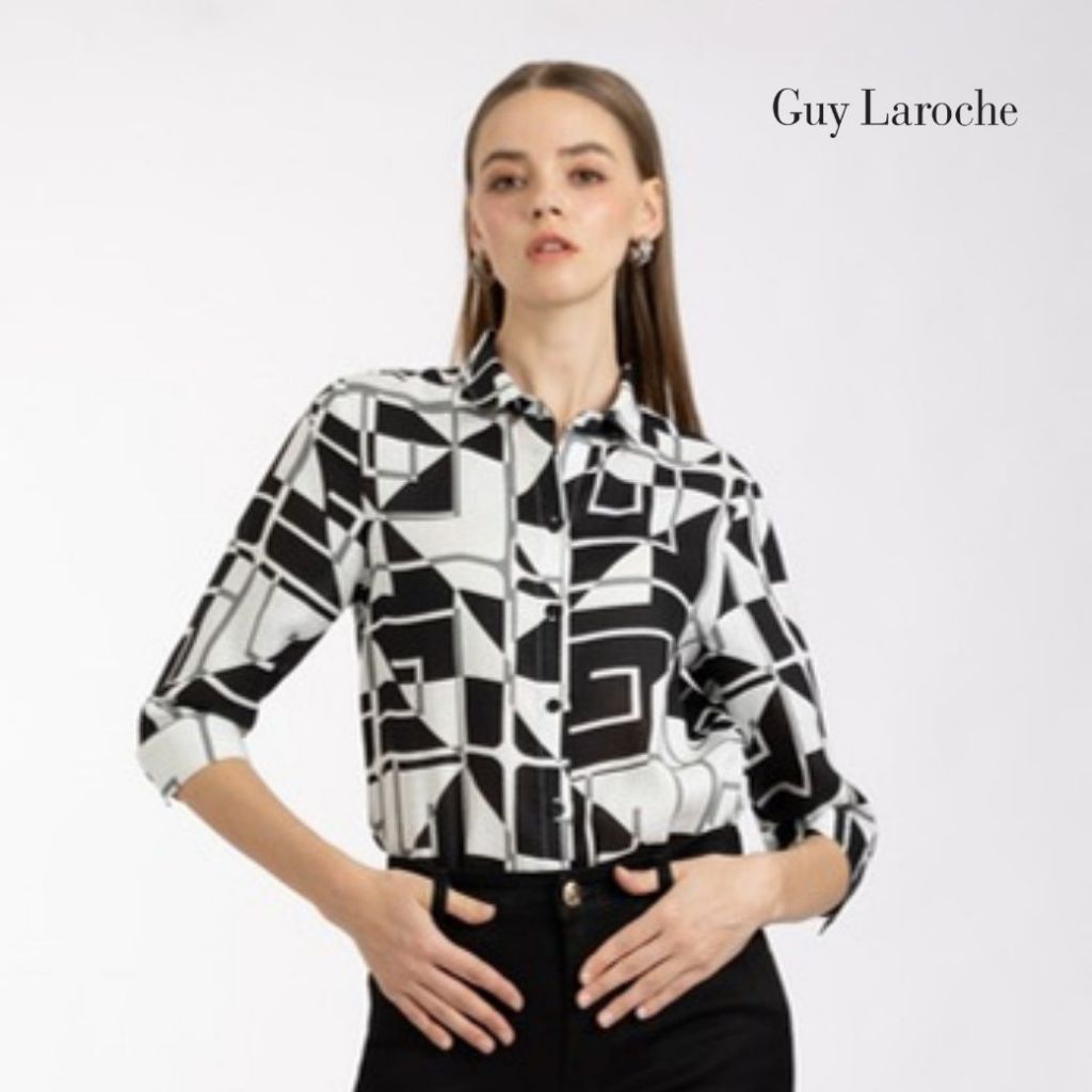 Guy Laroche Linen Illusion Collection เสื้อเชิ้ตลินินลายพิมพ์ เสื้อลินินลายพิมพ์ Premium Print