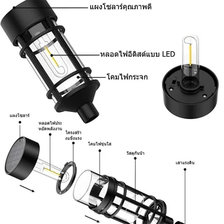 【การจัดส่งไทย】4 ชิ้น แสงอาทิตย์ ลาน โคมไฟ กันน้ำ สำหรับใช้ภายนอกอาคาร ไฟอัตโนมัติ สวน โคมไฟ