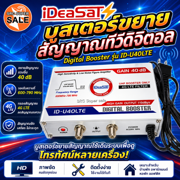ตัวขยายสัญญาณ(Digital Booster) ID-U40LTE ยี่ห้อ iDeasat