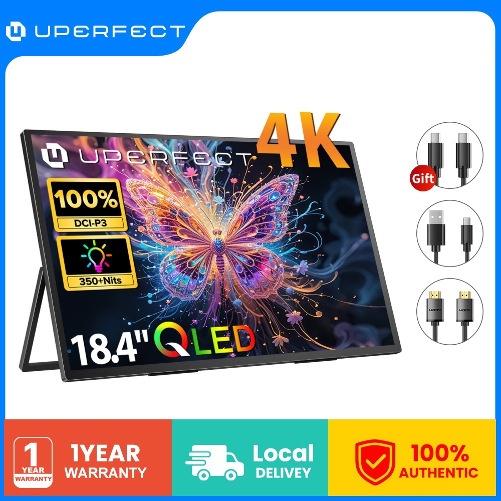 UPERFECT 4K Computer Monitor จอพกพา ขยายจอแล็ปท็อป18.4"inch 3840 * 2160 UHD 100% DCI-P3 | 1MS FreeSync |Vesa