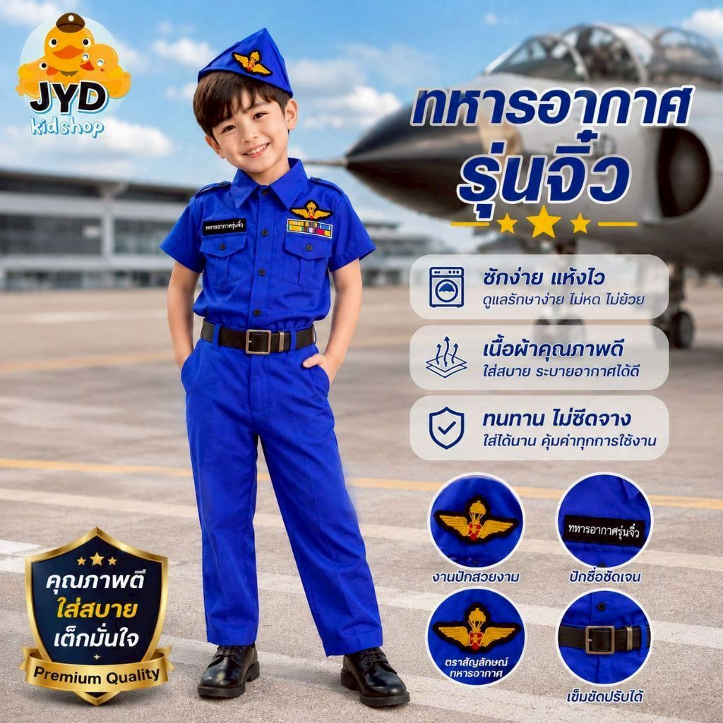 (jyd) ชุดอาชีพเด็ก ชุดทหารอากาศชาย ชุดทหารอากาศ ชุดอาชีพเด็กในฝัน ชุดทหารฟ้า ชุดทหารอากาศฟ้า ชุดนักบิน ชุดกองทัพอากาศ