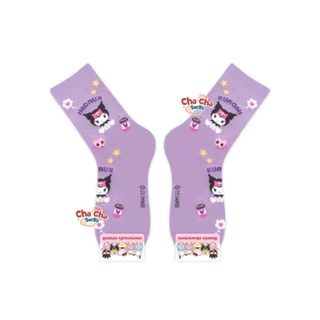 Chacha socks - ถุงเท้าซานริโอ้ Sanrio Pattern Socks ถุงเท้าเกาหลี แบรนด์ kikiya นำเข้าจากเกาหลี