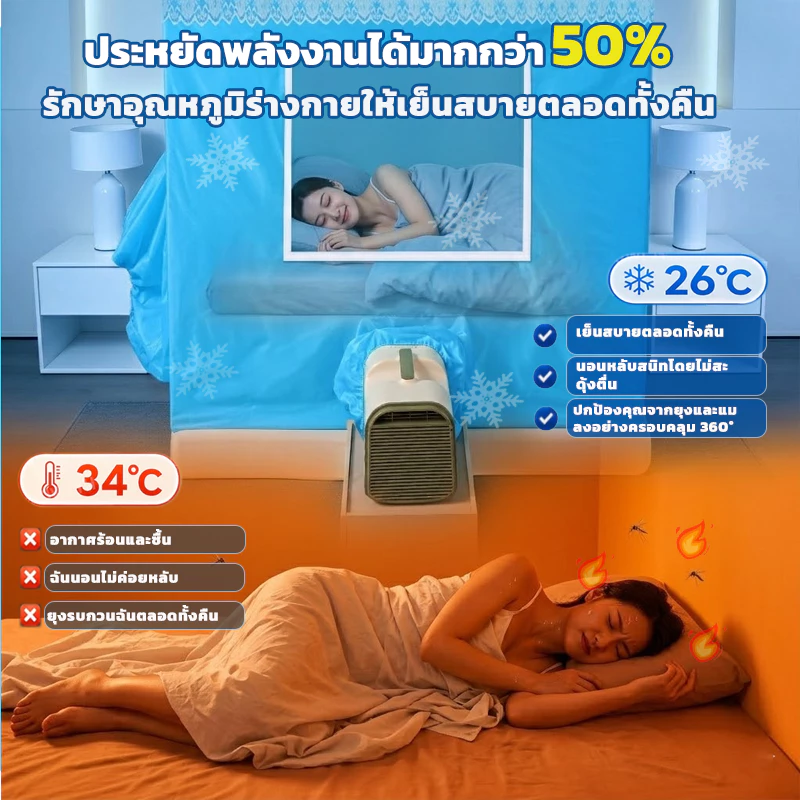 มุ้งครอบผู้ใหญ่ มุ้งแอร์ 7 6 ฟุต เต็นท์แอร์ 5 4 3 ฟุต thumbnail 7
