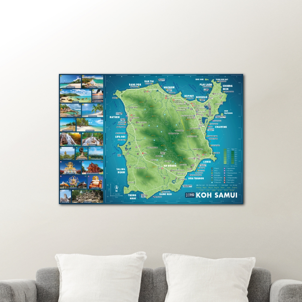 Samui Map Poster A2 | Koh Samui Island Travel Poster