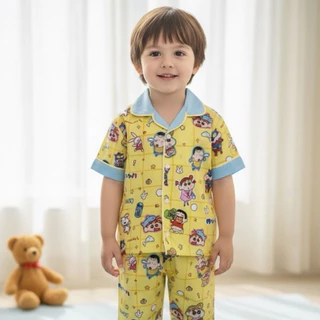 Babe Buy ชุดนอนเด็กผ้ชาย เด็กผู้หญิง ผ้านิ่ม ใส่สบาย ผ้าไหมอิตาลี 1-8 ขวบ
