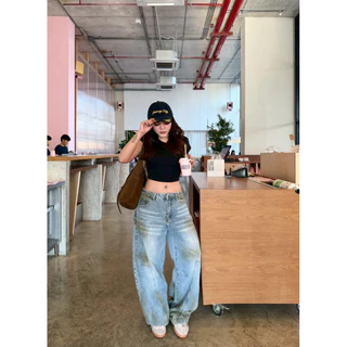 GIGI BAREL DENIM jeansbypat กางเกงยีนส์ทรงบอลลูน barel