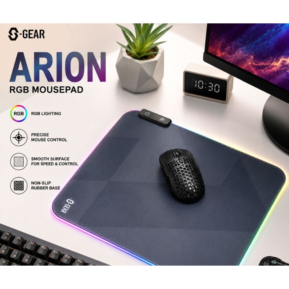 แผ่นรองเมาส์เกมมิ่ง S-GEAR ARION RGB Mousepad