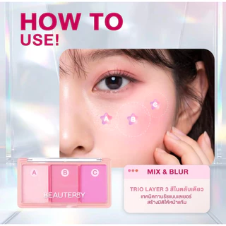 (พร้อมส่ง/ของแท้) BEAUTERRY X HOMELESS MAKEUP MY HOME LAYER TRIO BLUSH PALETTE