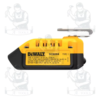 DEWALT+ DCB094-B1 (เครื่องเปล่า) อะแดปเตอร์ชาร์จและจ่ายไฟ USB-C 18/20V MAX ชาร์จแบตเตอรี่เร็ว 5A สินค้า พร้อมส่ง